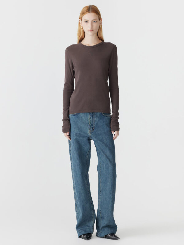 BASSIKE Slim Superfine Rib Long Sleeve T-Shirt