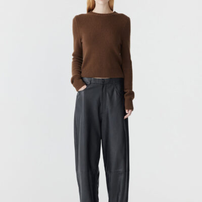 BASSIKE Long Rise Leather Slouch Pant
