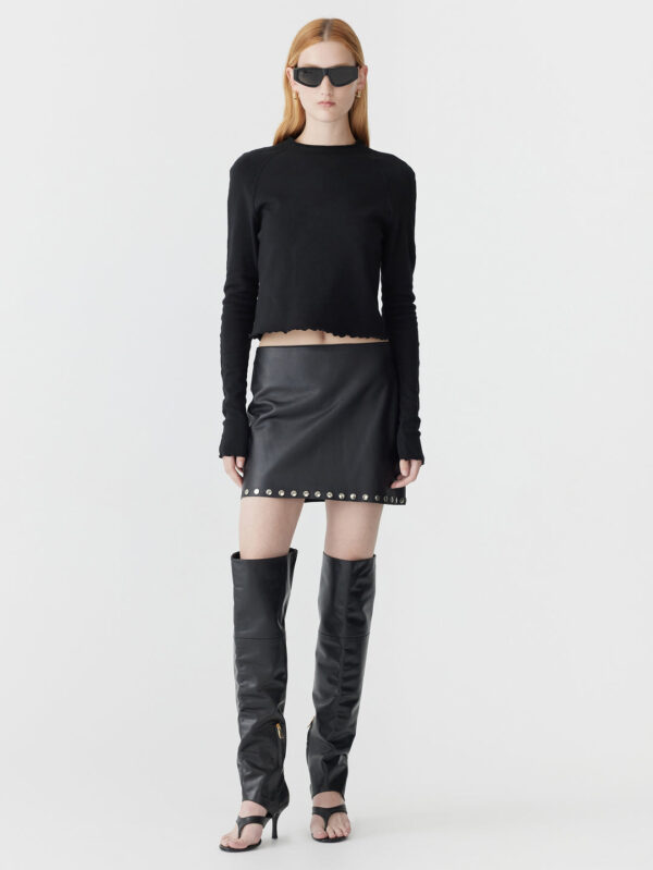 BASSIKE Slim Rib Raglan Long Sleeve T-Shirt