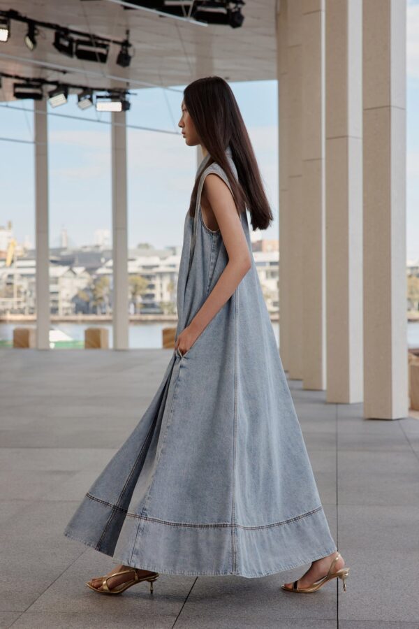 Aje. Amara Denim Maxi Dress