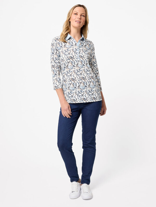 Black Pepper Marcia 3/4 Sleeve Polo - Image 2