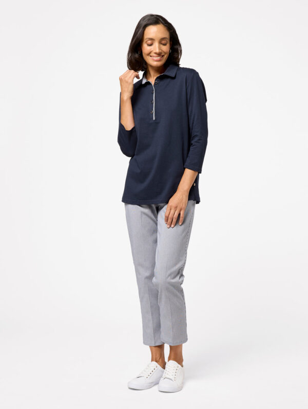 Black Pepper Jessy 3/4 Sleeve Polo - Image 4