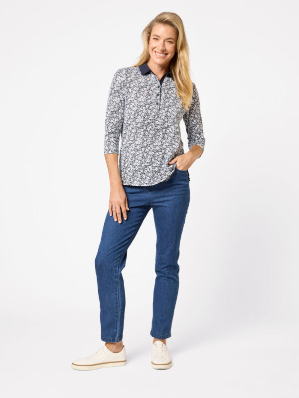 Black Pepper Orelia 3/4 Sleeve Polo - Image 4