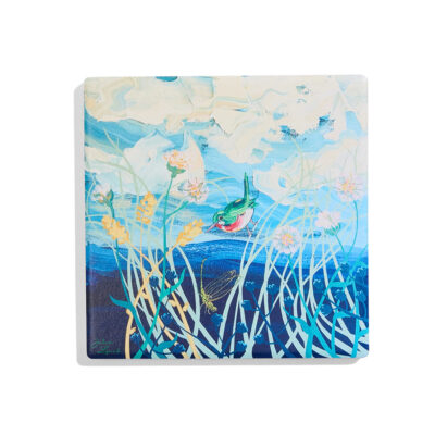 Black Pepper Tody Bird Dragonfly Coaster
