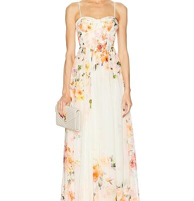 HEMANT AND NANDITA Saba Corseted Long Dress