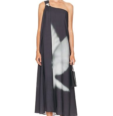 Brandon Maxwell The Mae One Shoulder Draped Dress