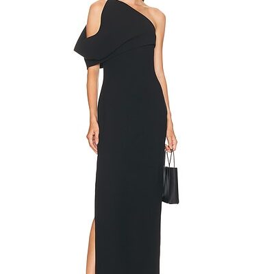 Brandon Maxwell Romee Draped Column Gown