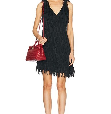 Bottega Veneta Fringe Crepe Mini Dress