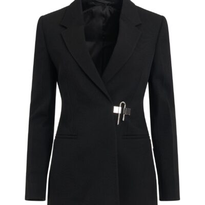 Givenchy Starchy Wool Tricotine Jacket in Black