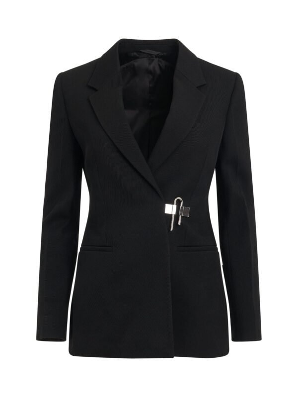 Givenchy Starchy Wool Tricotine Jacket in Black