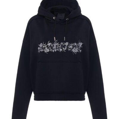 Givenchy 4G Logo Thistle Embroidered Hoodie in Black