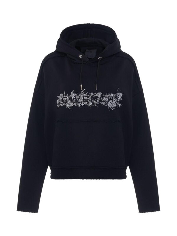 Givenchy 4G Logo Thistle Embroidered Hoodie in Black