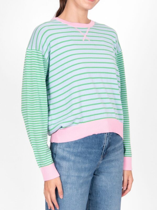 Bridge & Lord Curved Hem Striped Pullover - Image 2