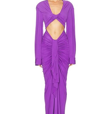 Christopher Esber Vivenda Drape Front Long Sleeve Dress