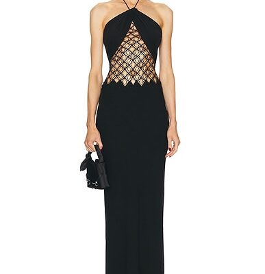 Christopher Esber Fluted Silk Column Dress