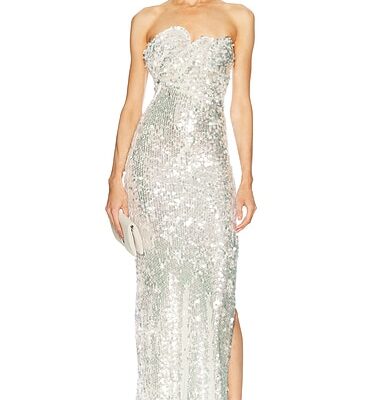 Christopher Esber Opaline Sequin Strapless Gown