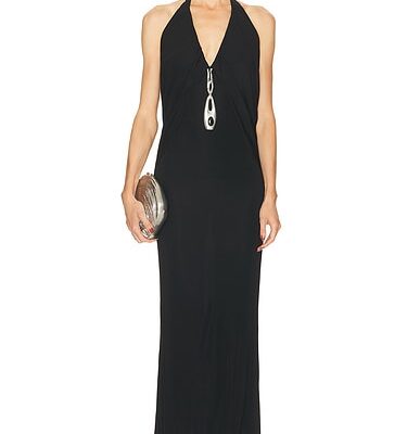 Christopher Esber Lavalliere Draped Jersey Halter Dress