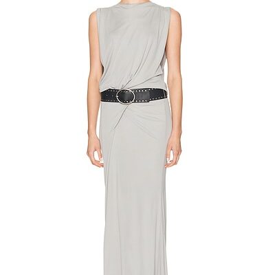 Christopher Esber Leather Belted Drop Jersey Dress
