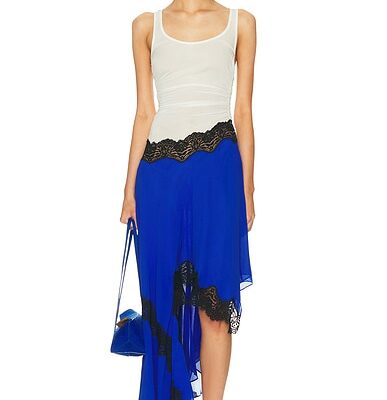 Christopher Esber Cutaway Lace Gathered Tank Dress