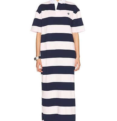 Coperni Striped Long Polo Dress