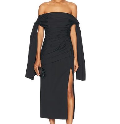 Carolina Herrera Off The Shoulder Midi Dress