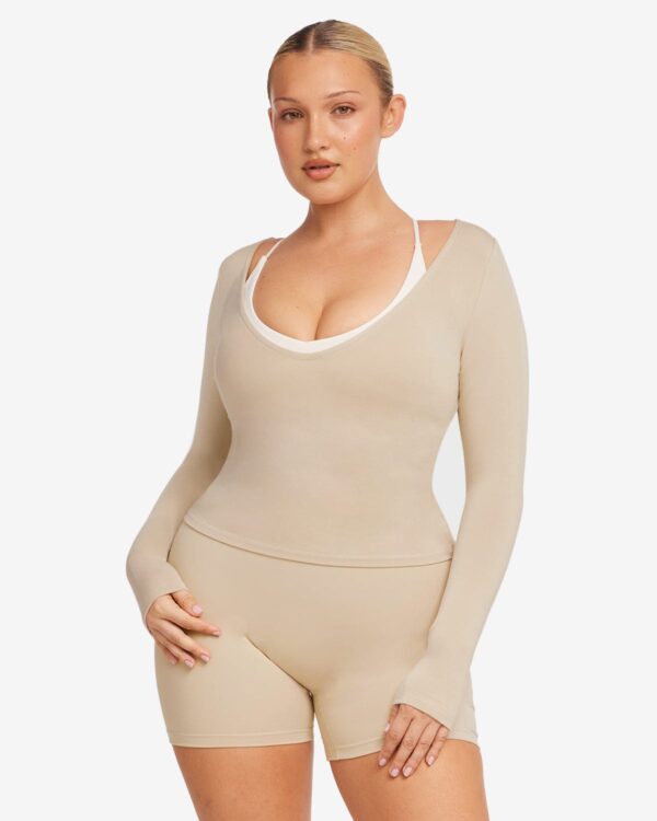 CSB V Neck Long Sleeve Top - Image 2