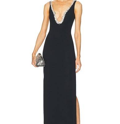 David Koma Crystal Neckline Gown