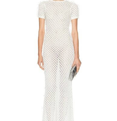 David Koma Gradient Glass Embroidery Gown