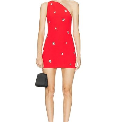David Koma All Over Crystal Embroidered Mini Dress