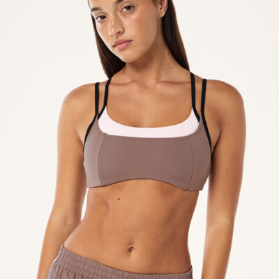 P.E Nation Distortion Sports Bra In Clay