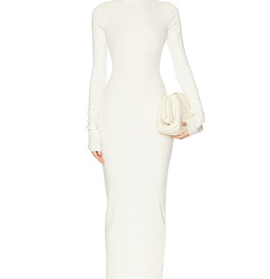 Eterne Long Sleeve Turtleneck Maxi Dress