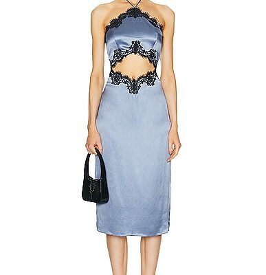 fleur du mal Silk And Lace Halter Dress