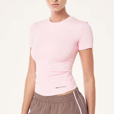 P.E Nation Foundation Short Sleeve Tee In Chalk Pink