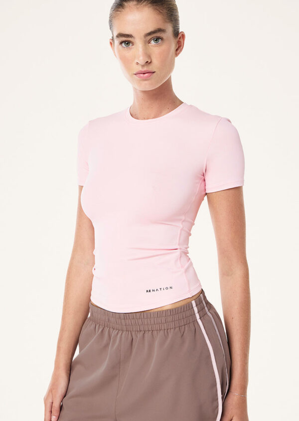 P.E Nation Foundation Short Sleeve Tee In Chalk Pink