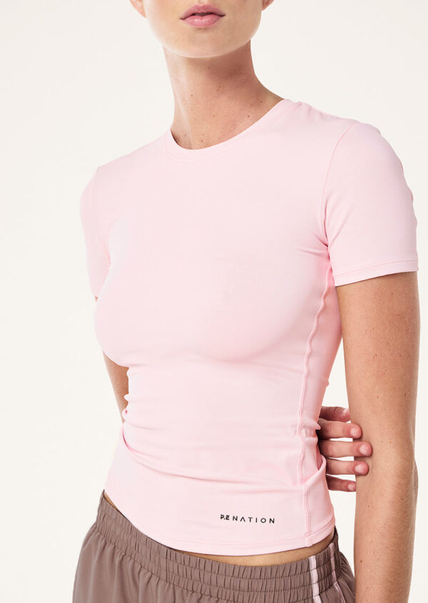 P.E Nation Foundation Short Sleeve Tee In Chalk Pink - Image 2