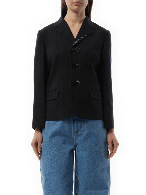Marni 3 Button Wool Jacket in Blublack