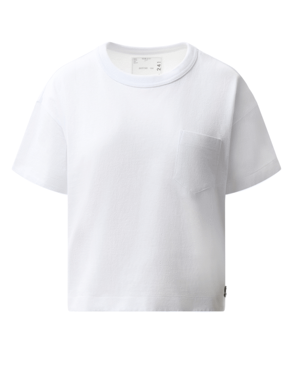Sacai S Jersey T-Shirt in White - Image 2