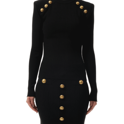 Balmain Button-Trimmed Sweater in Black