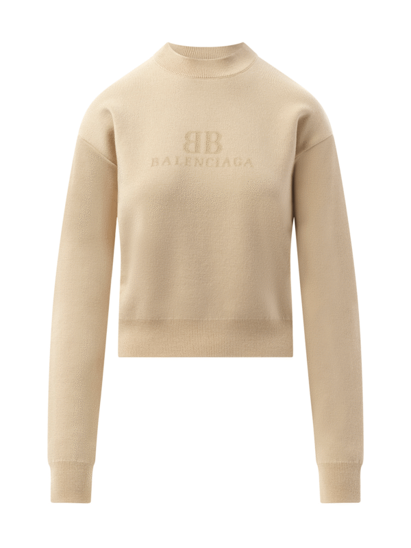 Balenciaga Cropped Sweater in Beige - Image 2