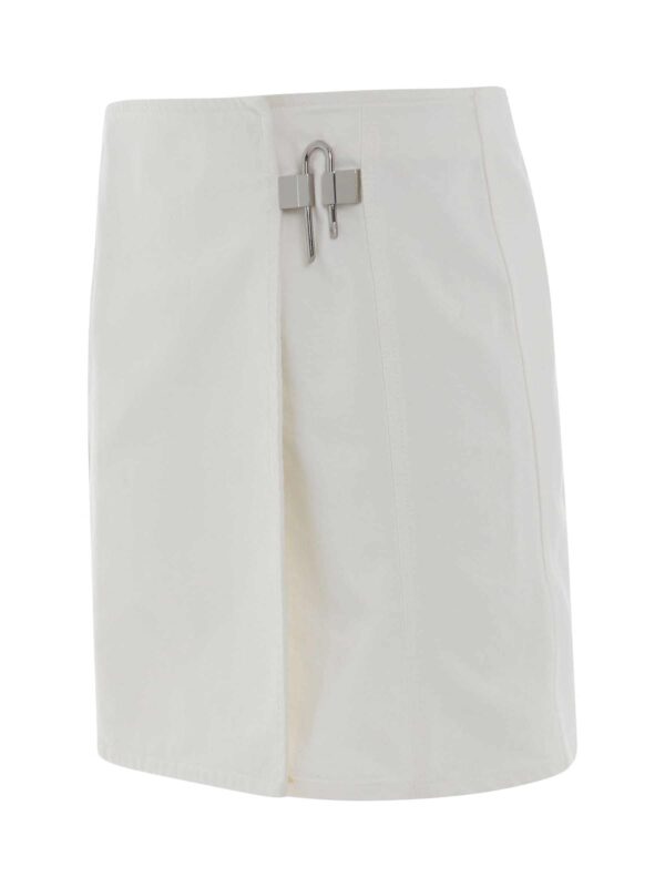 Givenchy Padlock Mini Denim Skirt in White - Image 2