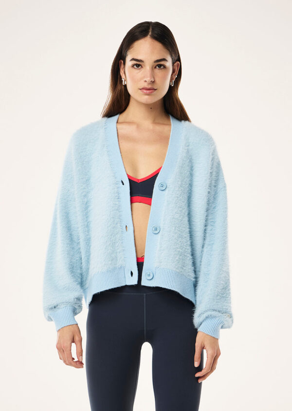 P.E Nation Global Greenpoint Knit Cardigan In Ice Blue