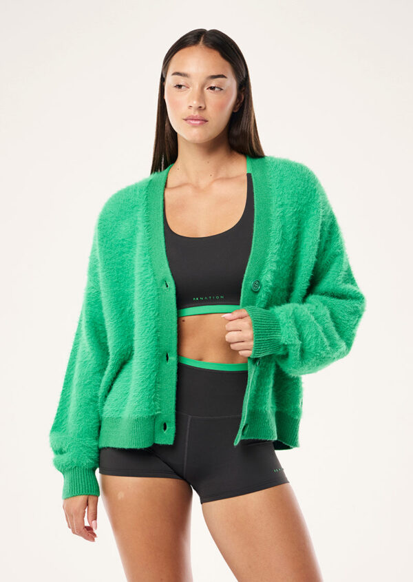 P.E Nation Greenpoint Knit Cardigan In Kelly Green - Image 3