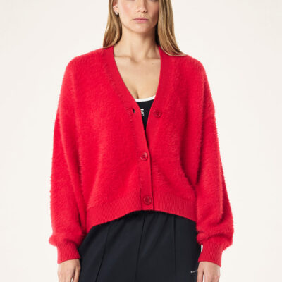 P.E Nation Global Greenpoint Knit Cardigan In Strawberry