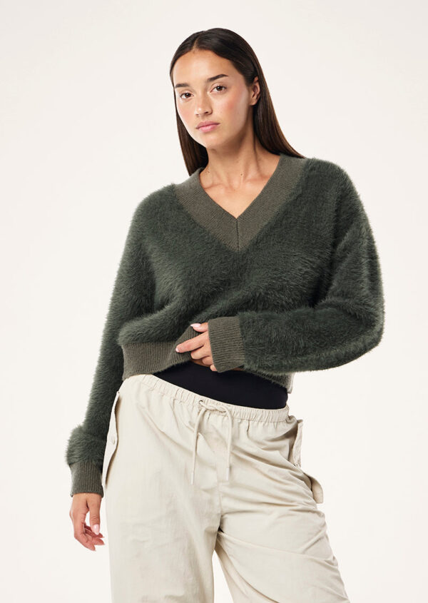 P.E Nation Greenpoint V Neck Knit Sweat In Caviar - Image 2