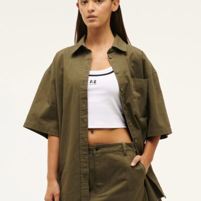 P.E Nation Headline Short Sleeve Shirt In Khaki