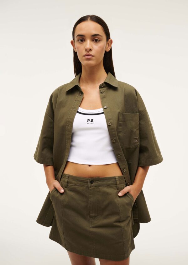 P.E Nation Headline Short Sleeve Shirt In Khaki - Image 3