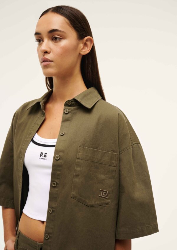 P.E Nation Headline Short Sleeve Shirt In Khaki - Image 2