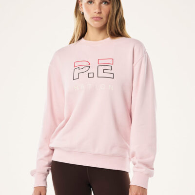 P.E Nation Global Heads Up Sweat In Chalk Pink