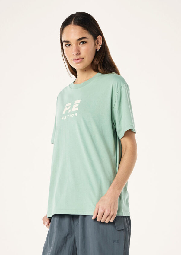 P.E Nation Global Heads Up 2 Tee In Dusty Mint - Image 3