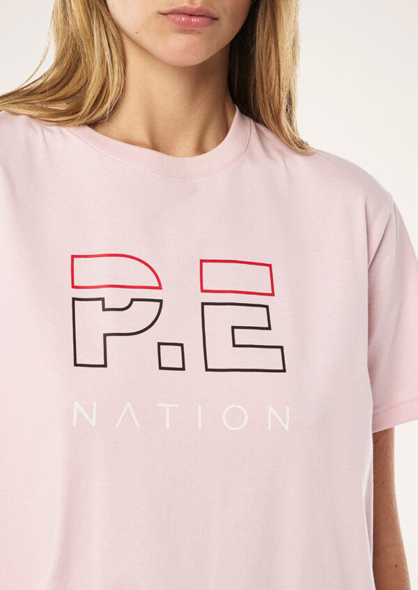 P.E Nation Global Heads Up Tee In Chalk Pink - Image 2
